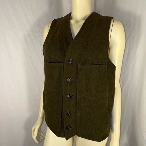 Vintage Filson Mackinaw Wool Vest Made in USA 100% Virgin Wool Hunting Outdoor W - Picture 11 of 13